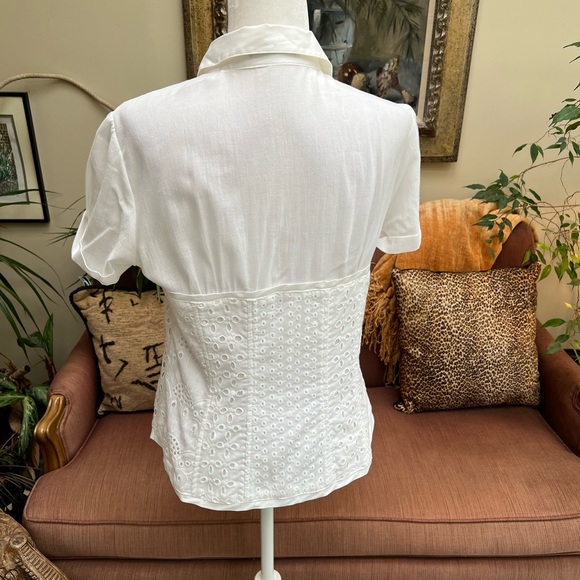 Nanette Lepore White Eyelet Size 10 Blouse - Picture 2 of 6